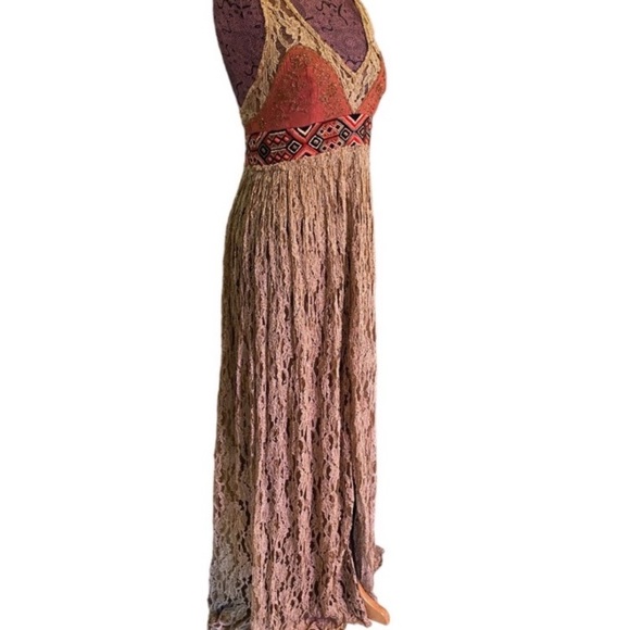 Free People Sz 6 Maxi Antique Style Lace Dress - Picture 5 of 11